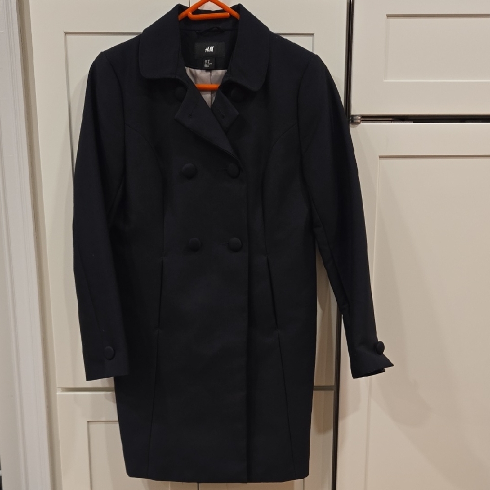 H&M Women's Elegant Black Pea Coat